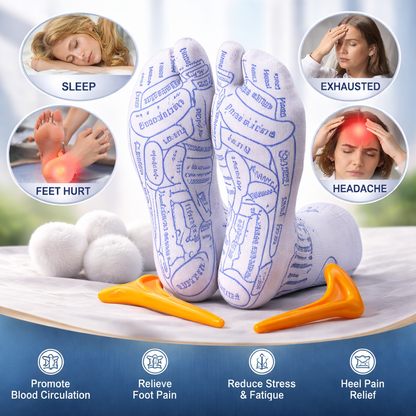 Reflexology Socks With Trigger Point Massage Tool