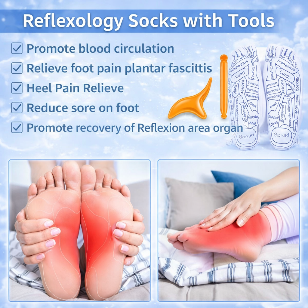 Reflexology Socks With Trigger Point Massage Tool