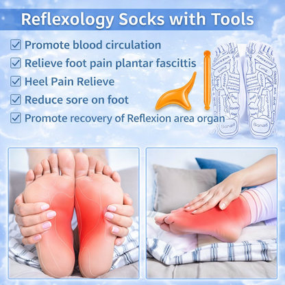 Reflexology Socks With Trigger Point Massage Tool